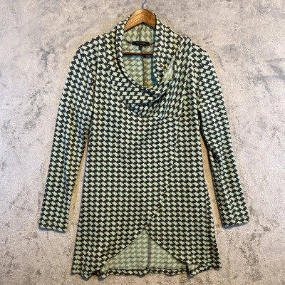 Cárdigan envolvente The Limited para mujer talla L cuello capucha marrón menta acogedor único preppy Foto 1 de 4