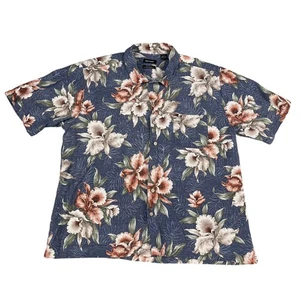 Camicia hawaiana uomo Pierre Cardin 100% seta tema floreale taglia XXL - 25,5" pit to p - Foto 1 di 4