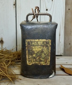 Antik New Haven CT Sargent Kentucky Nr. 3 Kuhglocken Original Etikett Heavy Metal - Bild 1 von 13