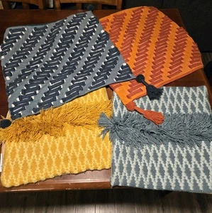 OpalHouse Jungalow pillow covers Lot orange green tassels rectangle BOHO zipper - Picture 1 of 24