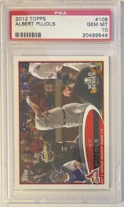 2012 Topps Albert Pujols #108 PSA 10 - Foto 1 di 2