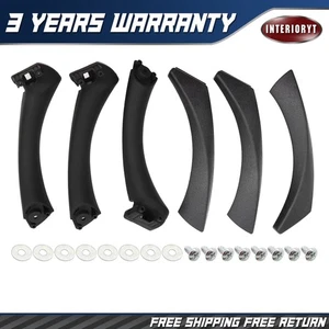 6Pcs Black Inner Door Panel Handle Pull Interior Trim Cover for BMW E90 2006-11 - Picture 1 of 11