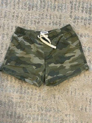 New Old Navy Girls Linen-Blend Pull-On Shorts Green Camouflage SZ XL 14/16 - Image 1 of 4