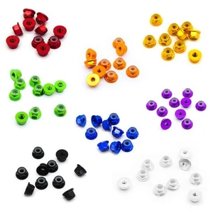 10pcs M2 Flange Locking Hex Nuts Nylon Insert Anodized Aluminum (Color Options) - Picture 1 of 9