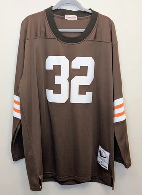 Camiseta Mitchell and Ness autêntica Jim Brown 1964 Cleveland Browns XXL sem etiquetas - Imagem 1 de 4