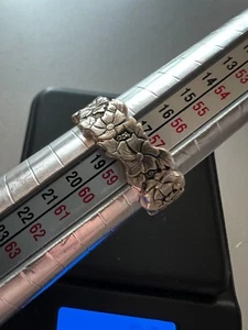 Vintage Sterling Silber Ring floral graviert Band 925 Größe 8,25 offenes Band - Bild 1 von 12