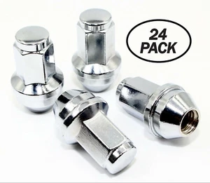 24 14x2.0 13/16 2" OE Chrome Factory Style Large Acorn Seat Lug Nuts Ford F-150 - Picture 1 of 2