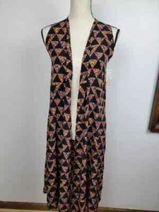 LuLaRoe Joy Open Front Vest, Size XS (NWT Geometric Aztec Black Purple Gray) - Picture 1 of 5