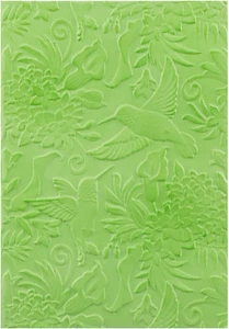 Carpeta de estampado 3D para fabricación de tarjetas, colibrí y flores textura de plástico transparente - Imagen 1 de 7