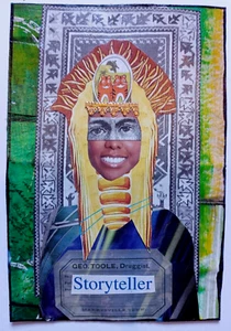 STORYTELLER original paper collage art FACE SURREAL - Picture 1 of 4