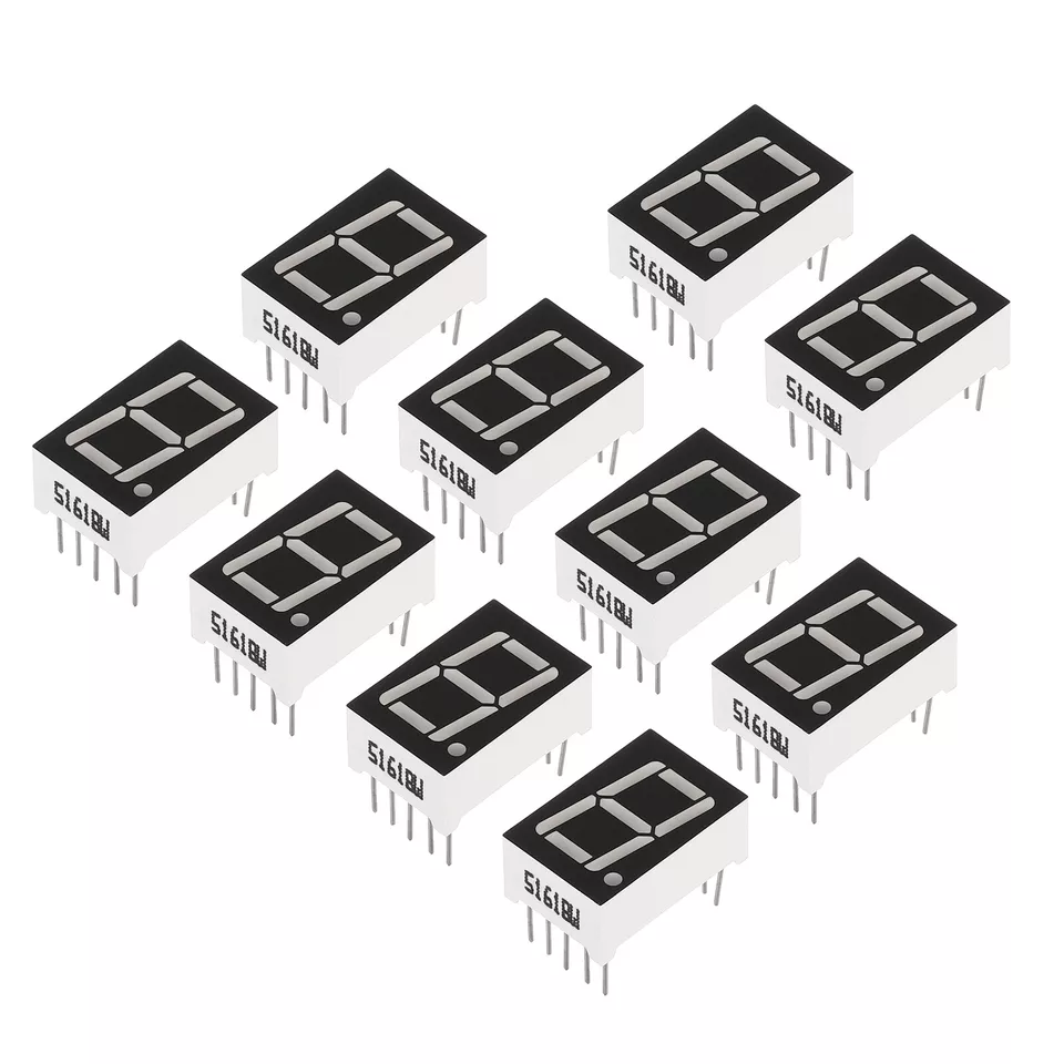 10Pcs Common Anode 7Segment 10Pin 1Bit 3.3V 0.56" LED Display White - Image 1 of 1