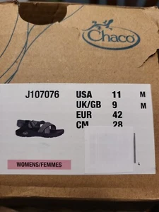 CHACO Z1 Size 11 ~ Wo's Hiking Trail Sports Boost Black SANDALS Slingback ~ New - Picture 1 of 2