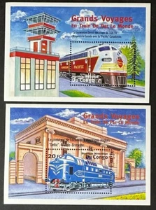 Encantadoras hojas de recuerdo TRENES como nuevas NUNCA con bisagras CONGO - Imagen 1 de 1