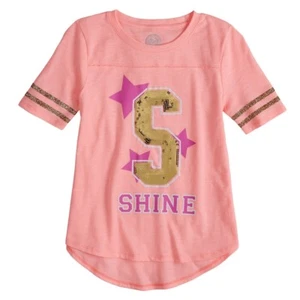 Girls Graphic Tee SO Varsity Elbow Sleeves Kids size 14 NEW - Picture 1 of 1