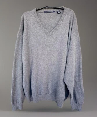 Northern Isles Mens Long Sleeve V-Neck 100% Cotton Knit Gray Argyle Sweater XL - Image 1 of 4