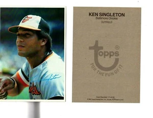 1980 KEN SINGLETON TOPPS BASEBALL LARGE CARD 5 x 7 BALTIMORE ORIOLES 11 of 60  - Picture 1 of 1