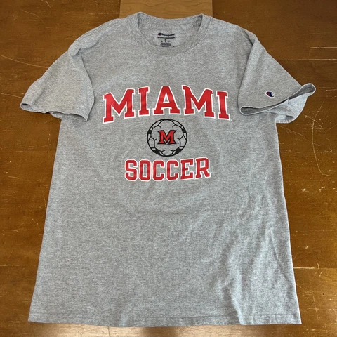 Miami RedHawks Shirt Mens Medium Gray Short Sleeve Champion Soccer T Cover