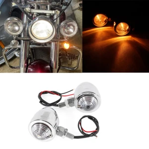 2Pcs Bullet Turn Signal Blinker Lights For Yamaha V Star 1100 XVS1100 Custom - Picture 1 of 12