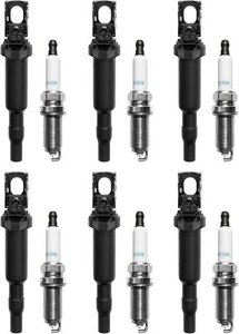 Ignition Coil & Spark Plugs f/ BMW X5 3.0L & More Replaces# 0221504470, Set of 6 - Picture 1 of 7
