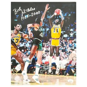 Bob McAdoo Signed HOF 2000 Inscription Los Angeles Pose 2 Basketball 11x14 Photo - Picture 1 of 1