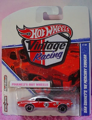 Hot Wheels 2011 Vintage Racing DAN GURNEY'S '68 MERCURY COUGAR∞rojo; pilotos reales Foto 1 de 4