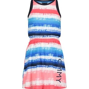 Tommy Hilfiger Dress Size Large L Striped Jersey Spell Out Nautical Summer - Picture 1 of 10