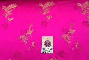 Traditional Cerise Pink Chinese Oriental Satin brocade 45" Wide M395-7 Mtex - Picture 1 of 4