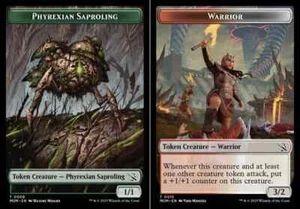 Phyrexian Saproling (008)   Warrior (015) Double-Sided Token - Foil NM, - Imagen 1 de 1