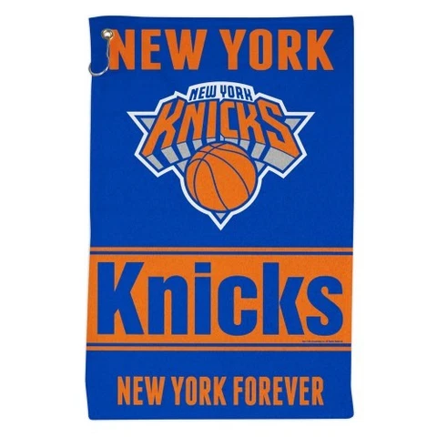 NEW YORK KNICKS ALL PURPOSE GOLF TAILGATE TOWEL 16"X25" HOOK AND GROMMET Cover
