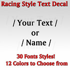 Racing Style Custom text die-cut no background Lettering name car decal Vinyl V2