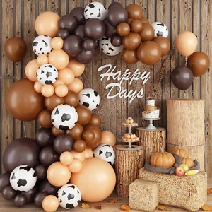 Balloon Garland Brown Beige, Pack of 128 Balloon Garland Cow, Farm Birthday Deco - Picture 1 of 12