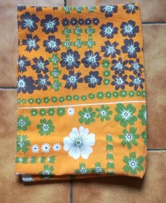 NAPPE VINTAGE ANNÉES 70 ORANGE POP - Photo 1/4