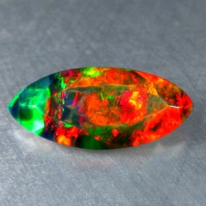 2.30 CTS 16X7MM AWE-INSPIRING FIRE FLASHING NATURAL WELO SOLID BLACK FIRE OPAL - Picture 1 of 3