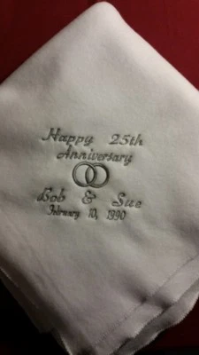 Wedding Rings Anniversary Bride & Groom Personalized Wedding Blanket Throw  - Image 1 of 2