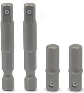 1/4 Hex to 1/4 Socket Adapter,Hex to Square 1/4" Socket Bit Adapter,Power Tool R - Picture 1 of 12