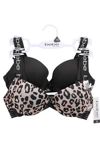 Confezione da 2 reggiseni imbottiti fascia sportiva bebe sexy push up stampa animale 2288 - Foto 1 di 2