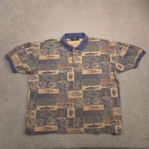 Orvis Poloshirt Herren XL Bordüre blau Outdoor Angeln Grafik 90er Baumwolle Vintage - Bild 1 von 9