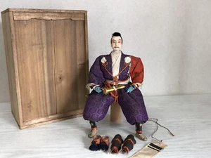 Y3419 ESTATUA Samurai Muñeca Caja Bushi Figura Estatuilla Japón Antiguo De Colección - Imagen 1 de 12