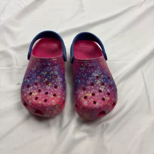 Zuecos para mujer Crocs rosa púrpura estrella correa ajustable ventilación talla 5 - Imagen 1 de 11