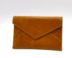 Umschlag MINI 3x4" Leder hält Geschäft Kredit Geschenkkarten Grafik Bild HELLBRAUN - Bild 1 von 17