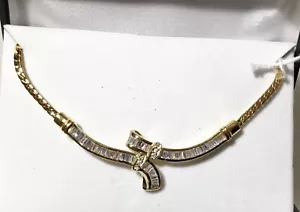 HOLSTED JEWELERS MONTE CARLO COLLECTION CZ FONTAINE BYPASS NECKLACE w/BOX - Picture 1 of 4
