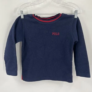 Polo Ralph Lauren Youth Kids Size 5 Crew neck Sweatshirt Sweater Blue Spell Out - Picture 1 of 7
