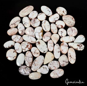 Gemas de cabina mixta de 850 quilates/46 piezas naturales sin tratar blanco búfalo turquesa para joyería - Imagen 1 de 5