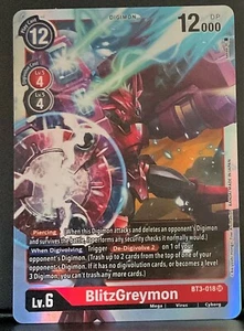 Digimon Card BlitzGreymon BT3-018 SR Release Special Booster Ver. 1.5 - Imagen 1 de 2