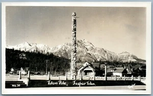 INDISCHER TOTEMPFAHL JASPISSTADT KANADA VINTAGE ECHTFOTO POSTKARTE RPPC - Bild 1 von 2