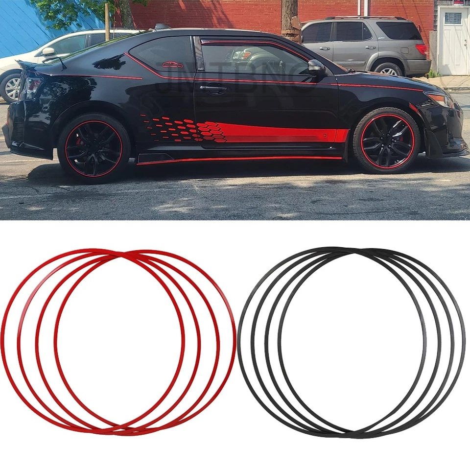 4X Protector de borde de llanta de coche Anillo de rueda Protector de neumáticos Aleación de aluminio para Scion tC Foto 1 de 4