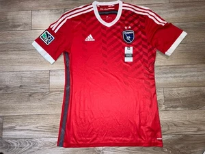 San Jose Earthquakes 2014 Soccer Football adidas Jersey Large L MensNEW - Picture 1 of 5