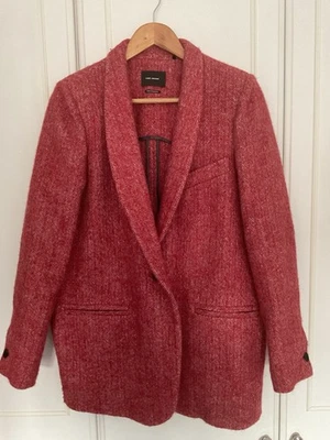 Isabel Marant Wool Jacket Size 38" UK 10/12 Burgundy Red Tweed Alpaca Designer - Image 1 of 4
