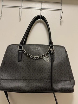 Guess Los Angeles - Black Embossed Leather Handbag - Image 1 of 4