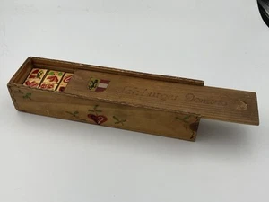 Antique Hand Painted Wooden Dominoes Salzburg Austria - Picture 1 of 23